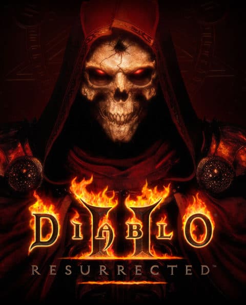 A screencap of the Diablo II Resurrected game cover.